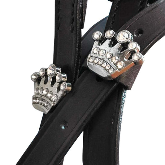 CORREA ESPUELA INGLESA CUERO CRISTAL SLT/2022-23/73 NEGRA - Tienda Hípica Online | D’Hispania ®