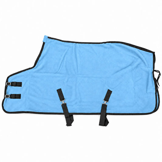 Manta polar para caballo con cinchuelo Azul