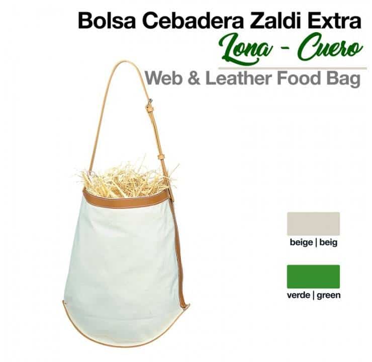 BOLSA CEBADERA ZALDI EXTRA LONA CUERO - Tienda Hípica Online | D’Hispania ®