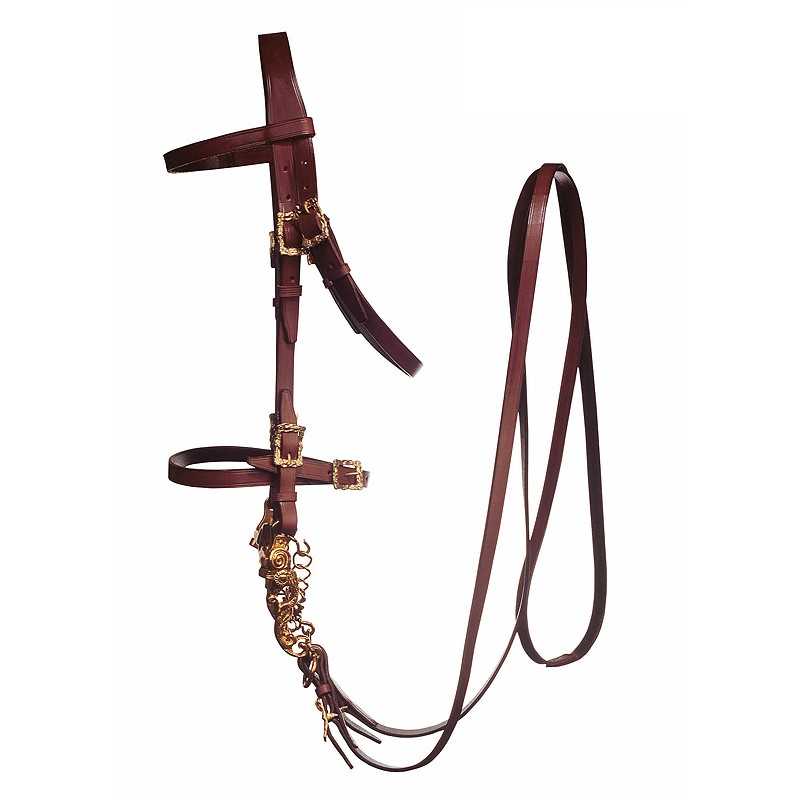 CABEZADA MARJOMAN PORTUGUESA LISA CON HEBILLAS DE CORTESÍA CON RIENDAS - Tienda Hípica Online | D’Hispania ®