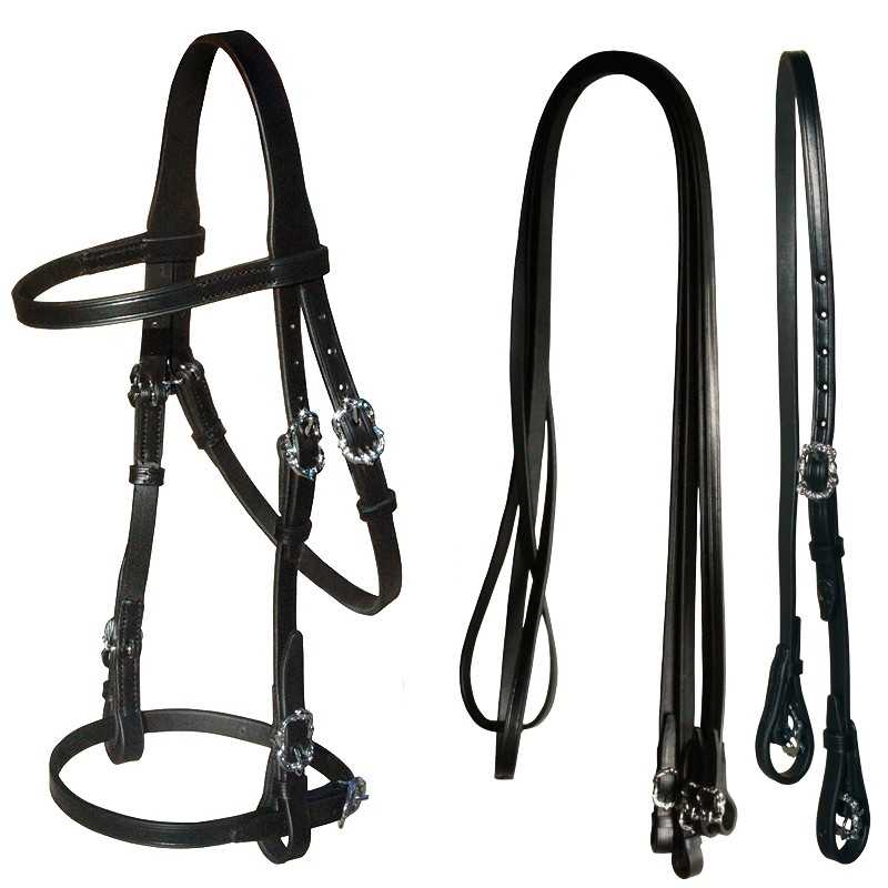 CABEZADA MARJOMAN PORTUGUESA LISA CON HEBILLAS DE CORTESÍA DOBLE RIENDA - Tienda Hípica Online | D’Hispania ®