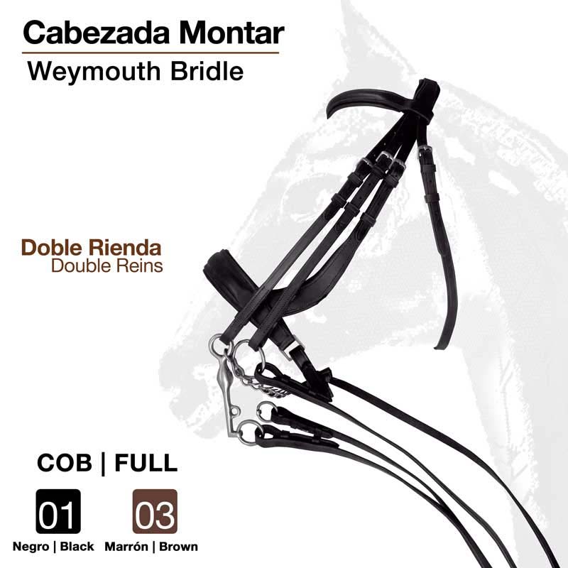 CABEZADA MONTAR DOBLE RIENDA S-2873 - Tienda Hípica Online | D’Hispania ®