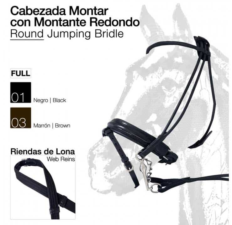 CABEZADA MONTAR MONTANTE REDONDO FULL - Tienda Hípica Online | D’Hispania ®