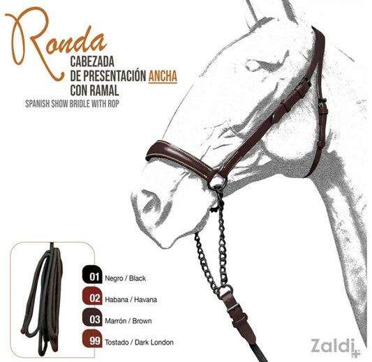 CABEZADA PRESENTACIÓN ANCHA CON RAMAL RONDA - Tienda Hípica Online | D’Hispania ®