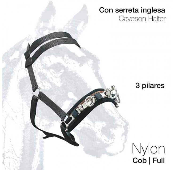 CABEZADA SERRETA INGLESA NYLON 4523PE - Tienda Hípica Online | D’Hispania ®