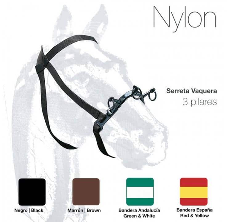 CABEZADA SERRETA VAQUERA 3 pilares NYLON - Tienda Hípica Online | D’Hispania ®