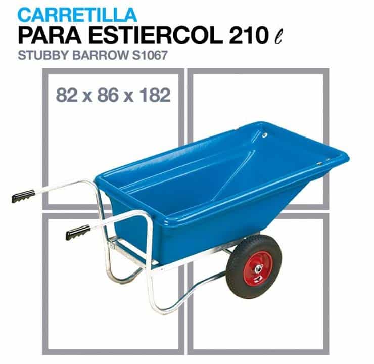 CARRETILLA PARA ESTIERCOL S1067 82x86x182cm 210L - Tienda Hípica Online | D’Hispania ®