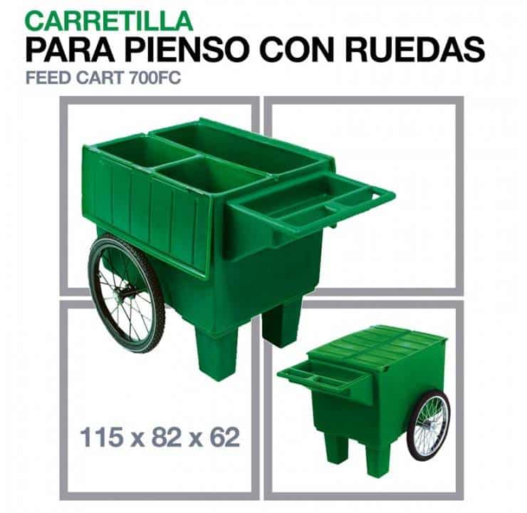 CARRETILLA PARA PIENSO CON RUEDAS 700FC 115X82X62, - Tienda Hípica Online | D’Hispania ®