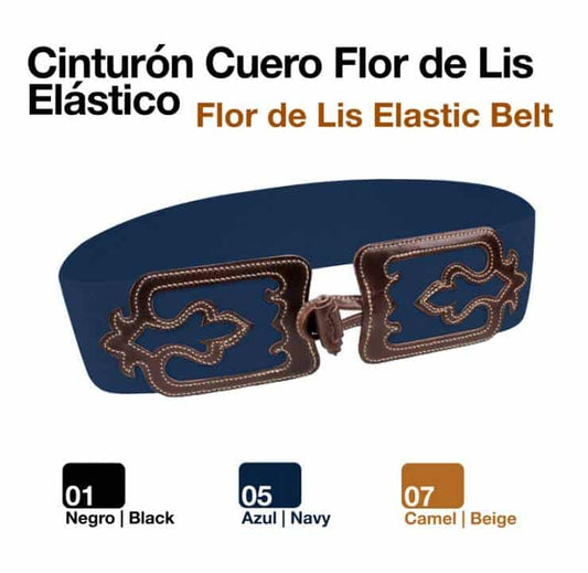 CINTURÓN FLOR DE LIS ELÁSTICO 80/70 - Tienda Hípica Online | D’Hispania ®