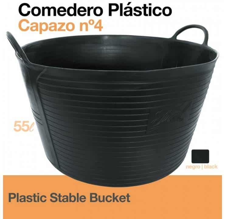 COMEDERO PLÁSTICO CAPAZO Nº4 55 litros NEGRO - Tienda Hípica Online | D’Hispania ®