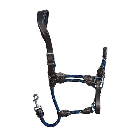 Cabezada Cuadra Cuero Nylon AZH461 Híbrida Resistente Uso Diario - Tienda Hípica Online | D’Hispania ®