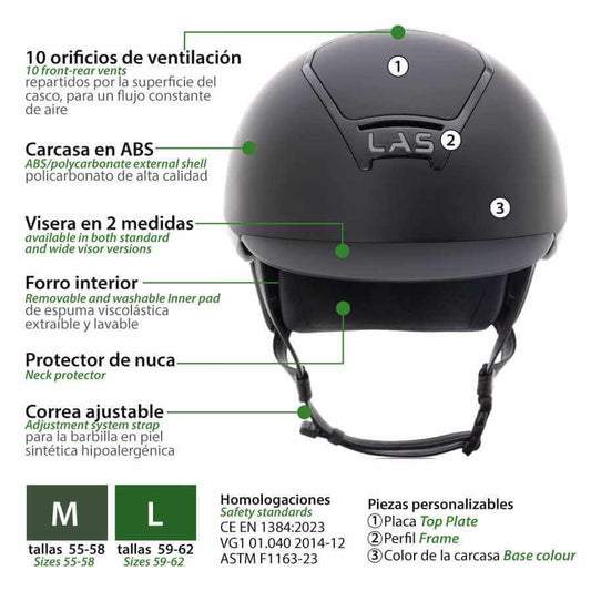 Casco LAS Opera Cascata visera ancha - Tienda Hípica Online | D’Hispania ®
