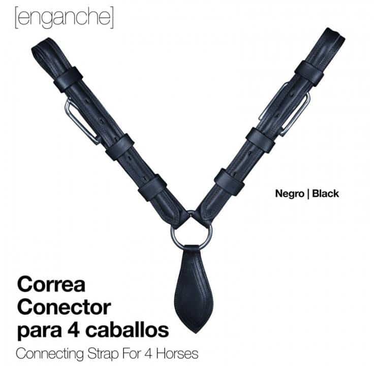 ENGANCHE CORREA CONECTOR PARA 4 CABALLOS NEGRO - Tienda Hípica Online | D’Hispania ®