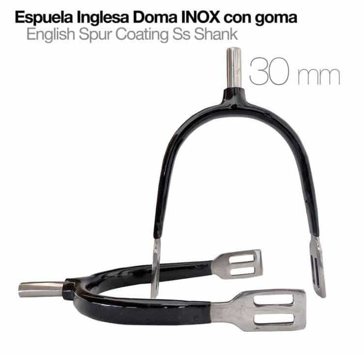 ESPUELA INGLESA DOMA INOX CON GOMA GALLO 30mm - Tienda Hípica Online | D’Hispania ®
