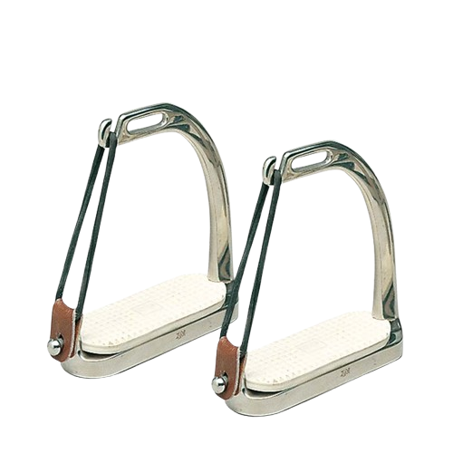 ESTRIBO INGLÉS SEGURIDAD INOX CON GOMA 221018 12cm - Tienda Hípica Online | D’Hispania ®