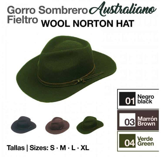 GORRO SOMBRERO AUSTRALIANO FIELTRO 8001 - Tienda Hípica Online | D’Hispania ®