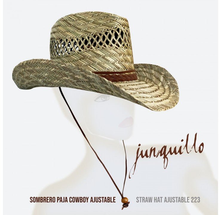 GORRO SOMBRERO PAJA COWBOY JUNQUILLO Nº223 AJUSTABLE - Tienda Hípica Online | D’Hispania ®