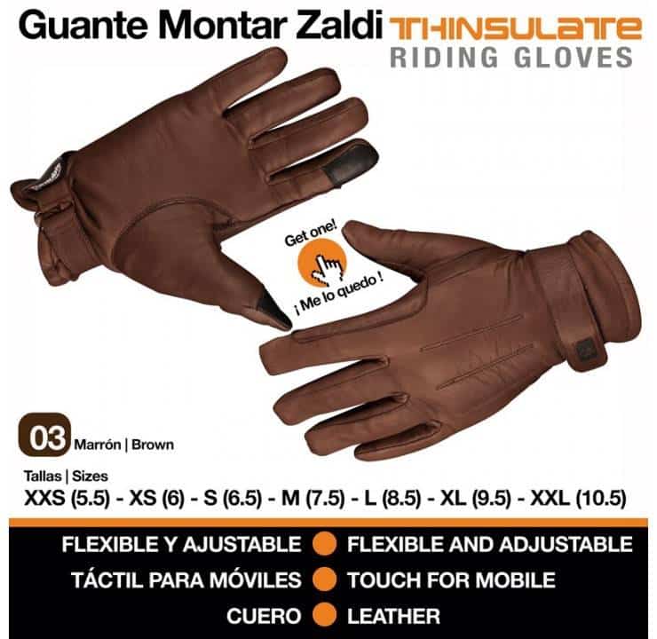 GUANTE CUERO INVIERNO THINSULATE MARRÓN - Tienda Hípica Online | D’Hispania ®
