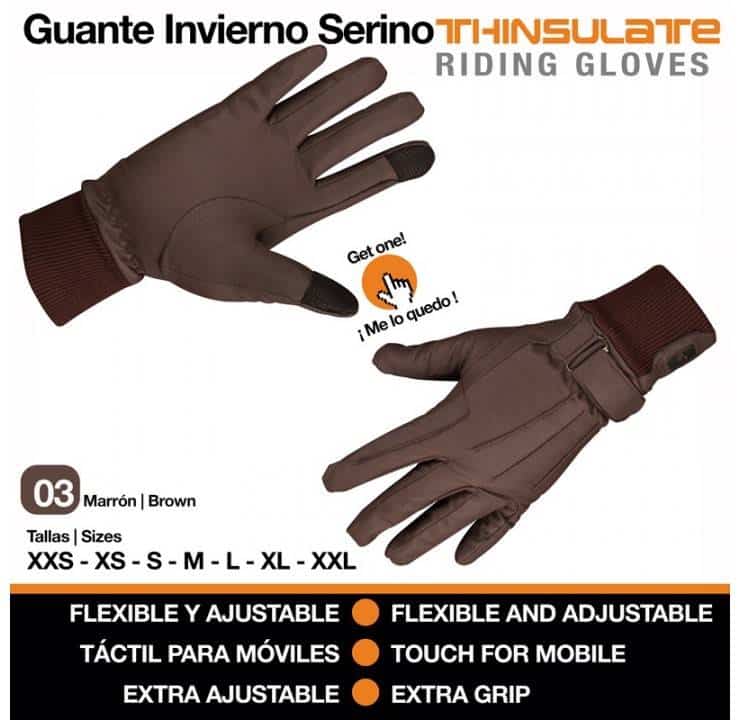 GUANTE INVIERNO SERINO THINSULATE MARRÓN - Tienda Hípica Online | D’Hispania ®