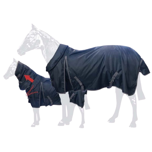 MANTA IMPERMEABLE CUBRECUELLO ENROLLABLE AZUL - Tienda Hípica Online | D’Hispania ®