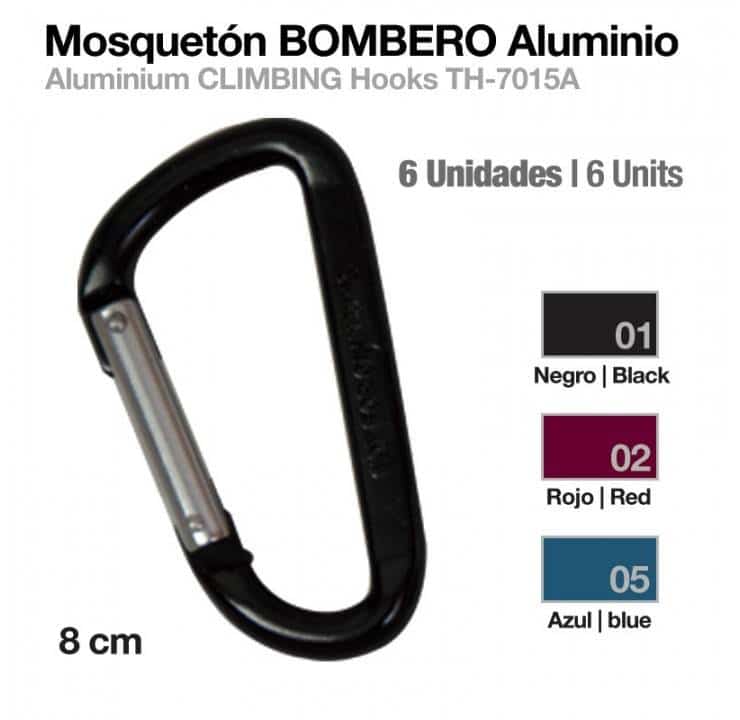 MOSQUETÓN BOMBERO ALUMINIO TH-7015A-8 6uds - Tienda Hípica Online | D’Hispania ®