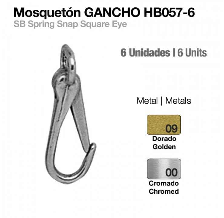 MOSQUETÓN GANCHO HB057-06 6uds - Tienda Hípica Online | D’Hispania ®