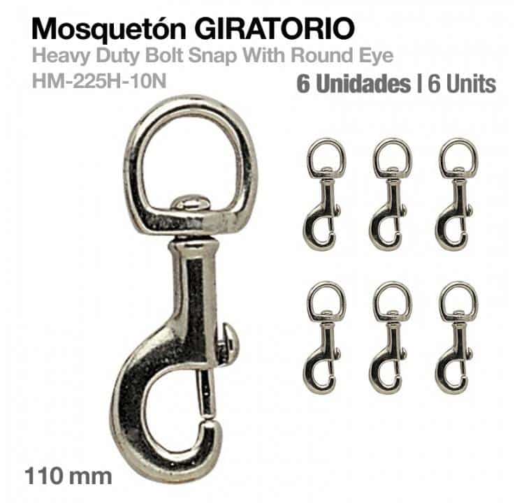 MOSQUETÓN GIRATORIO HM-225H-10N 6uds - Tienda Hípica Online | D’Hispania ®