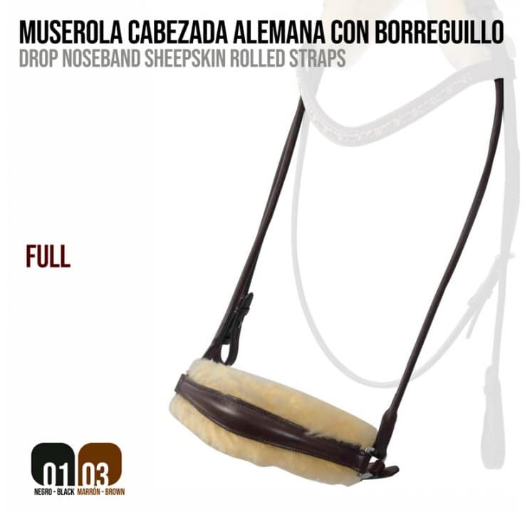 MUSEROLA CABEZADA ALEMANA CON BORREGUILLO SLT/110 - Tienda Hípica Online | D’Hispania ®