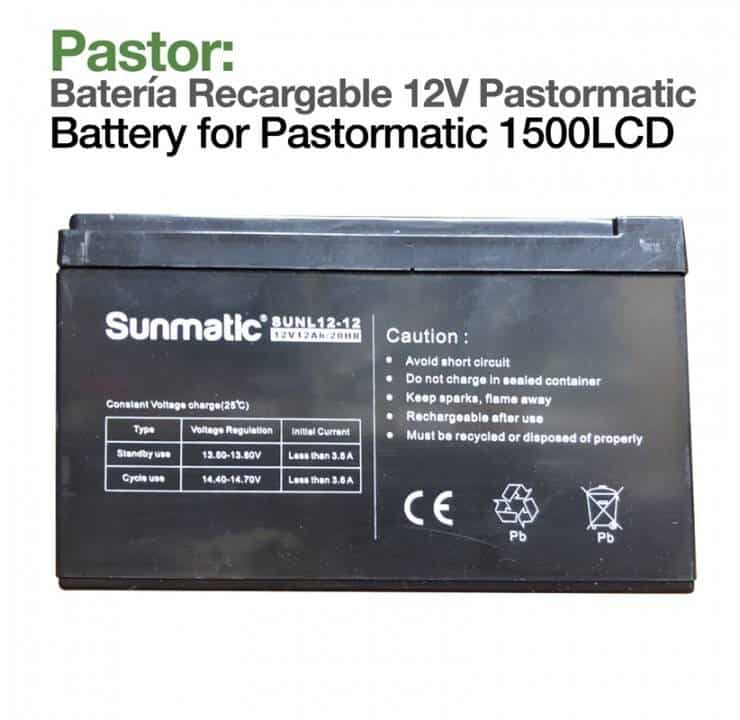 PASTOR: BATERÍA RECARGABLE PASTORMATIC 1500LCD 12V - Tienda Hípica Online | D’Hispania ®