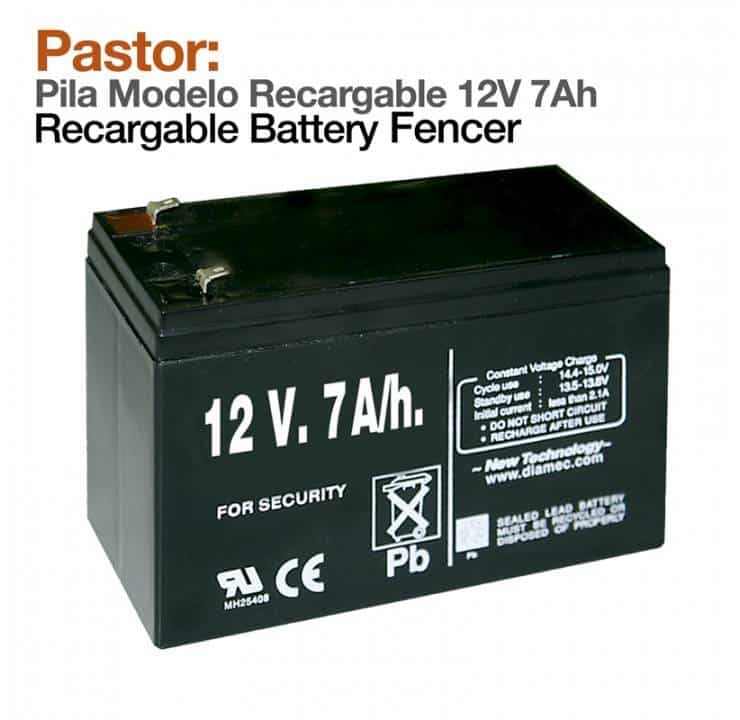 PASTOR: PILA MODELO RECARGABLE 12V 7Ah - Tienda Hípica Online | D’Hispania ®