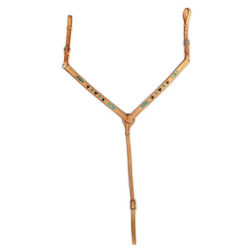 PECHOPETRAL WESTERN CON DECORACIÓN AGUAMARINA - Tienda Hípica Online | D’Hispania ®