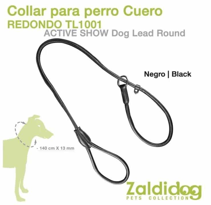 PERRO CORREA CUERO REDONDO TL1001 140cm X 13mm NEGRO - Tienda Hípica Online | D’Hispania ®