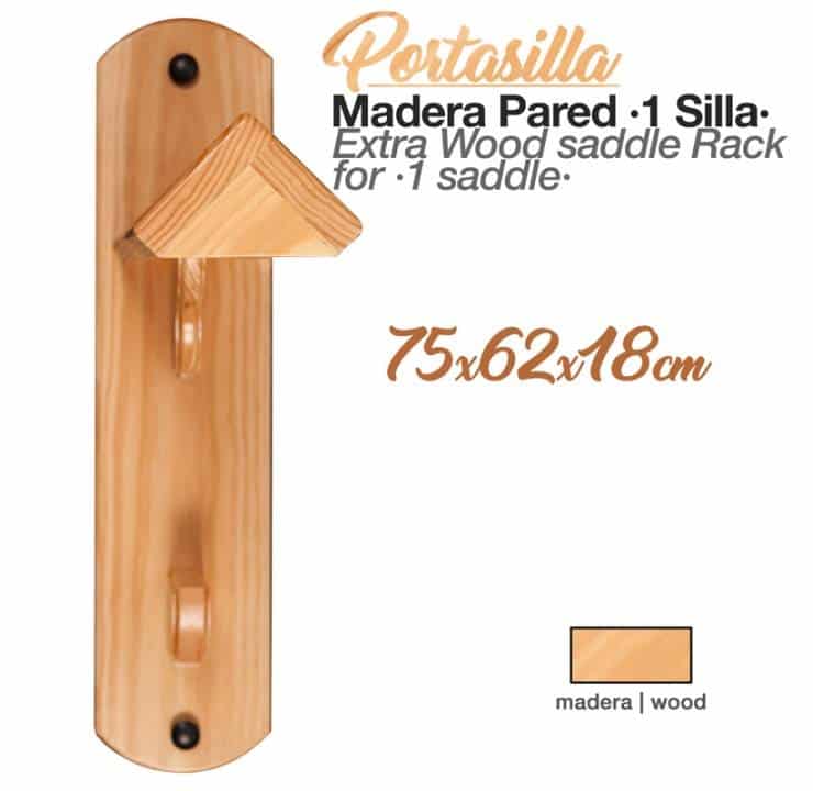 PORTASILLA MADERA PARED ZALDI 1 SILLA 75x62x18cm - Tienda Hípica Online | D’Hispania ®