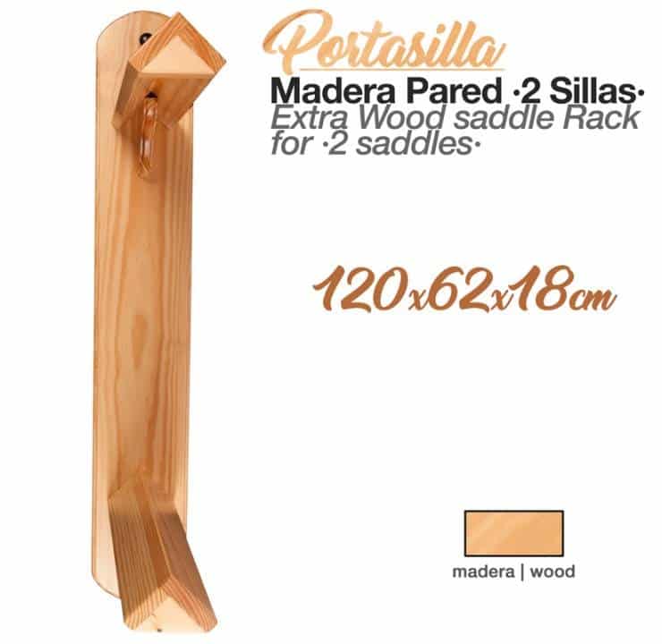 PORTASILLA MADERA PARED ZALDI 2 SILLAS 120x62x18cm - Tienda Hípica Online | D’Hispania ®