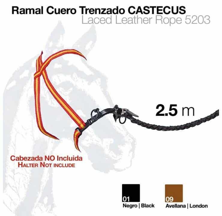 RAMAL CUERO TRENZADO CASTECUS 2.5m - Tienda Hípica Online | D’Hispania ®