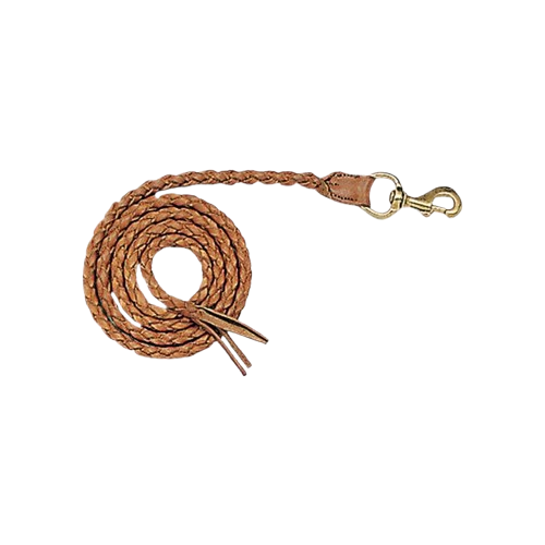RAMAL CUERO TRENZADO CON MOSQUETÓN 1.5m - Tienda Hípica Online | D’Hispania ®