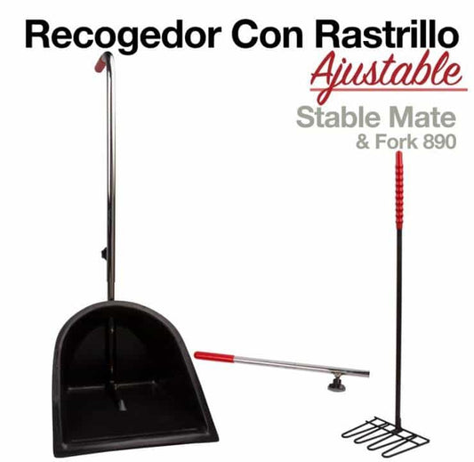 RECOGEDOR CON RASTRILLO AJUSTABLE 890 - Tienda Hípica Online | D’Hispania ®