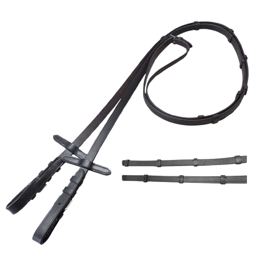 RIENDAS CUERO LISAS CON TOPES - Tienda Hípica Online | D’Hispania ®