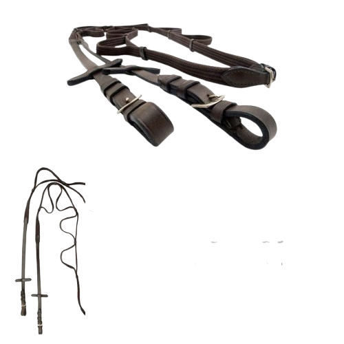 RIENDAS CUERO LONA CON AGARRADORES 1818 - Tienda Hípica Online | D’Hispania ®