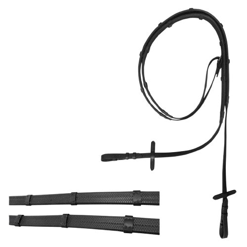 RIENDAS GOMA CUERO CON TOPES - Tienda Hípica Online | D’Hispania ®