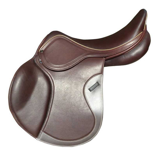 SILLA SALTO OMEGA CUERO DOBLE CON PUENTES INTERCAMBIABLES - Tienda Hípica Online | D’Hispania ®