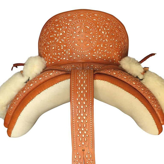 SILLA VAQUERA CALADA COMPLETA MARJOMAN - Cuero Ternera Auténtica Artesanía Tradicional - Tienda Hípica Online | D’Hispania ®