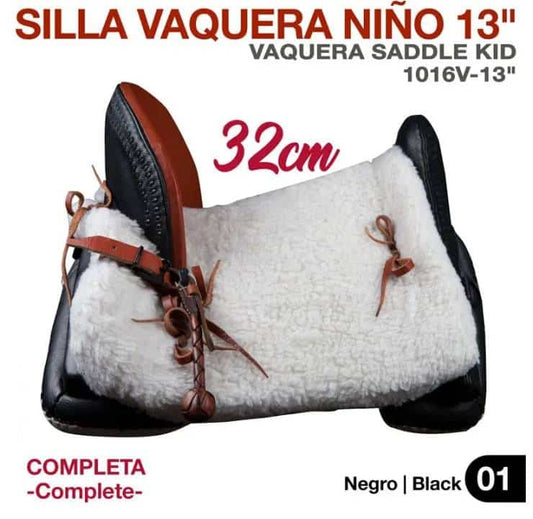 SILLA VAQUERA NIÑO 13" (32cm) COMPLETA - Tienda Hípica Online | D’Hispania ®