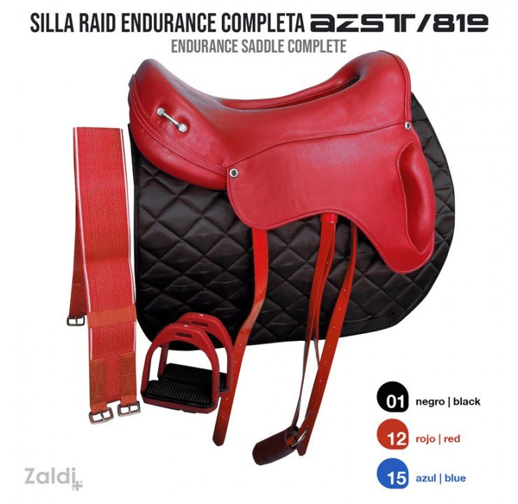 Silla Raid Endurance AZST 819 Completa - Económica Semi Faldón Rodillera - Tienda Hípica Online | D’Hispania ®
