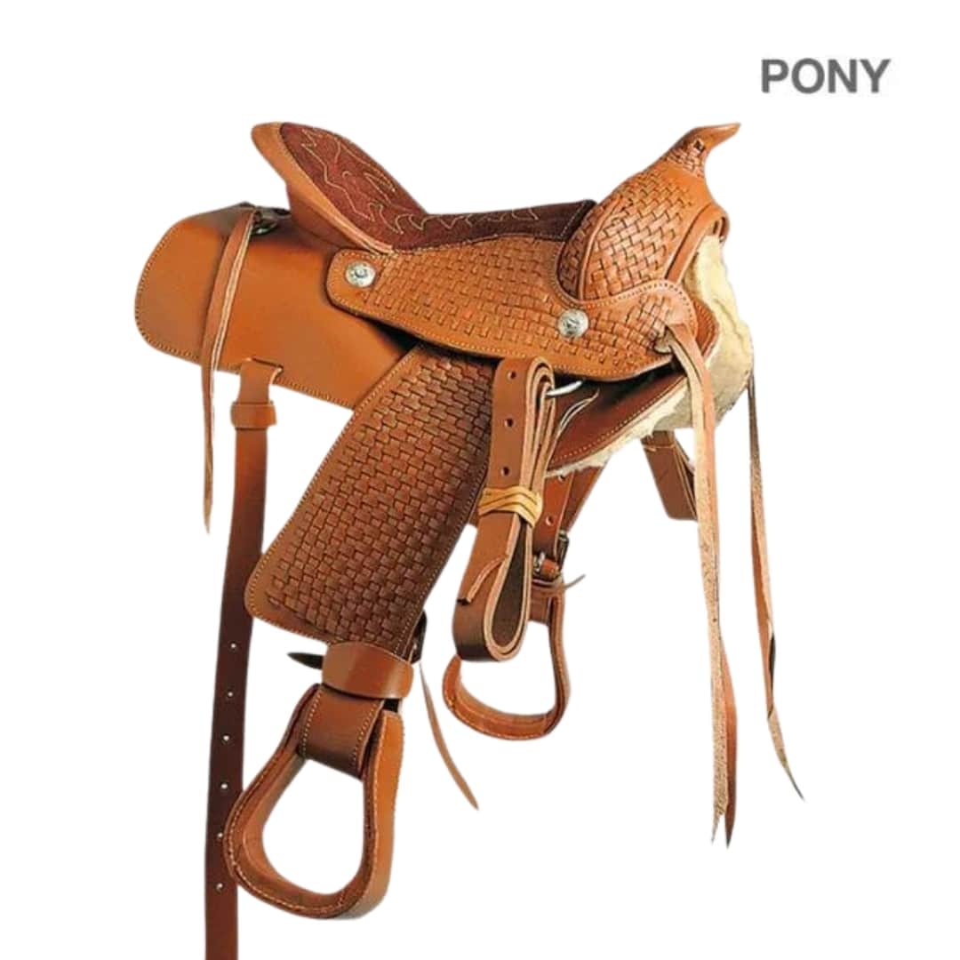 Silla Western Trenzada 13" 486-P - Asiento 30cm Baste 56cm 3 Colores - Tienda Hípica Online | D’Hispania ®