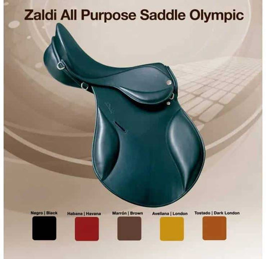 Silla Zaldi Olympic Uso General 2024 - Cuero Boxcalf Premium - Tienda Hípica Online | D’Hispania ®