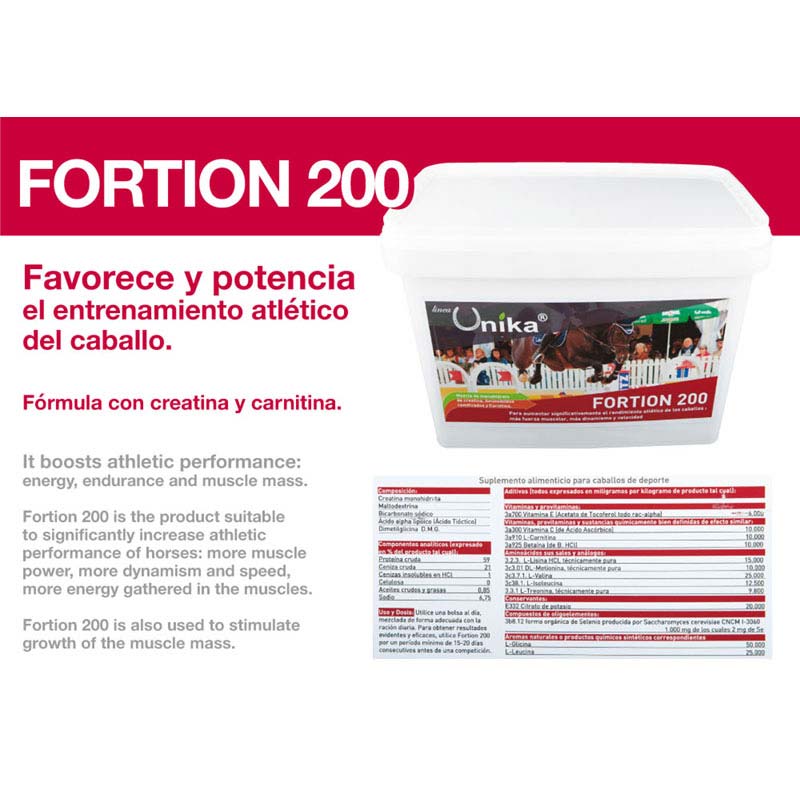 UNIKA FORTION 200 CREATINA RENDIMIENTO ATLÉTICO 6.6kg - Tienda Hípica Online | D’Hispania ®