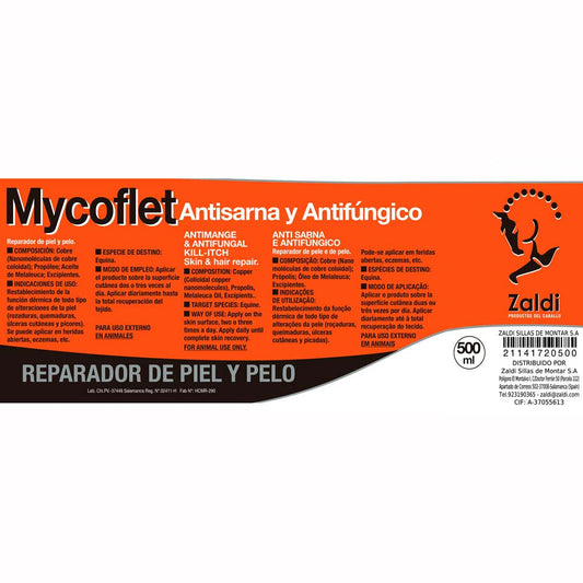 ZALDI ANTISARNA & ANTIFÚNGICO MYCOFLET 0.5 litro - Tienda Hípica Online | D’Hispania ®