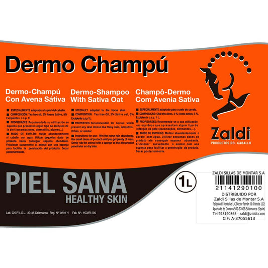 ZALDI CHAMPÚ DERMO CON AVENA SATIVA 1 litro - Tienda Hípica Online | D’Hispania ®