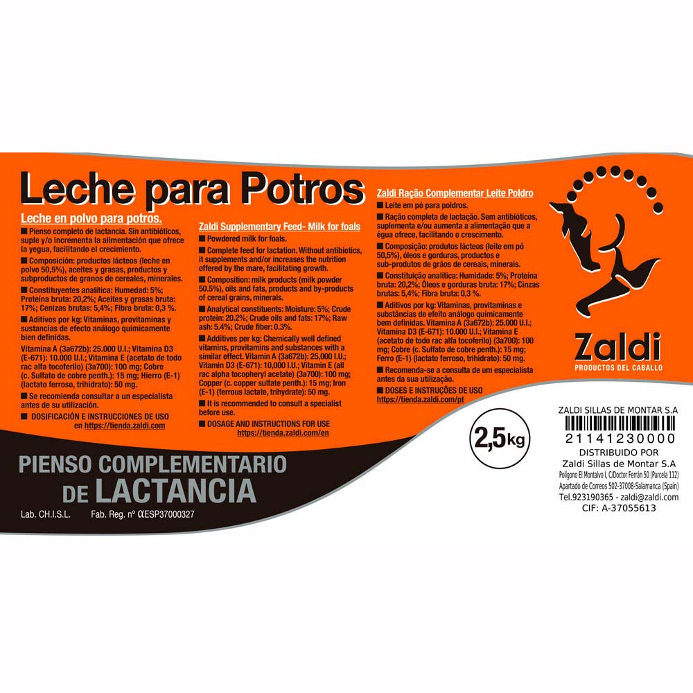 ZALDI PIENSO COMPLEMENTARIO LECHE POTRO - Tienda Hípica Online | D’Hispania ®